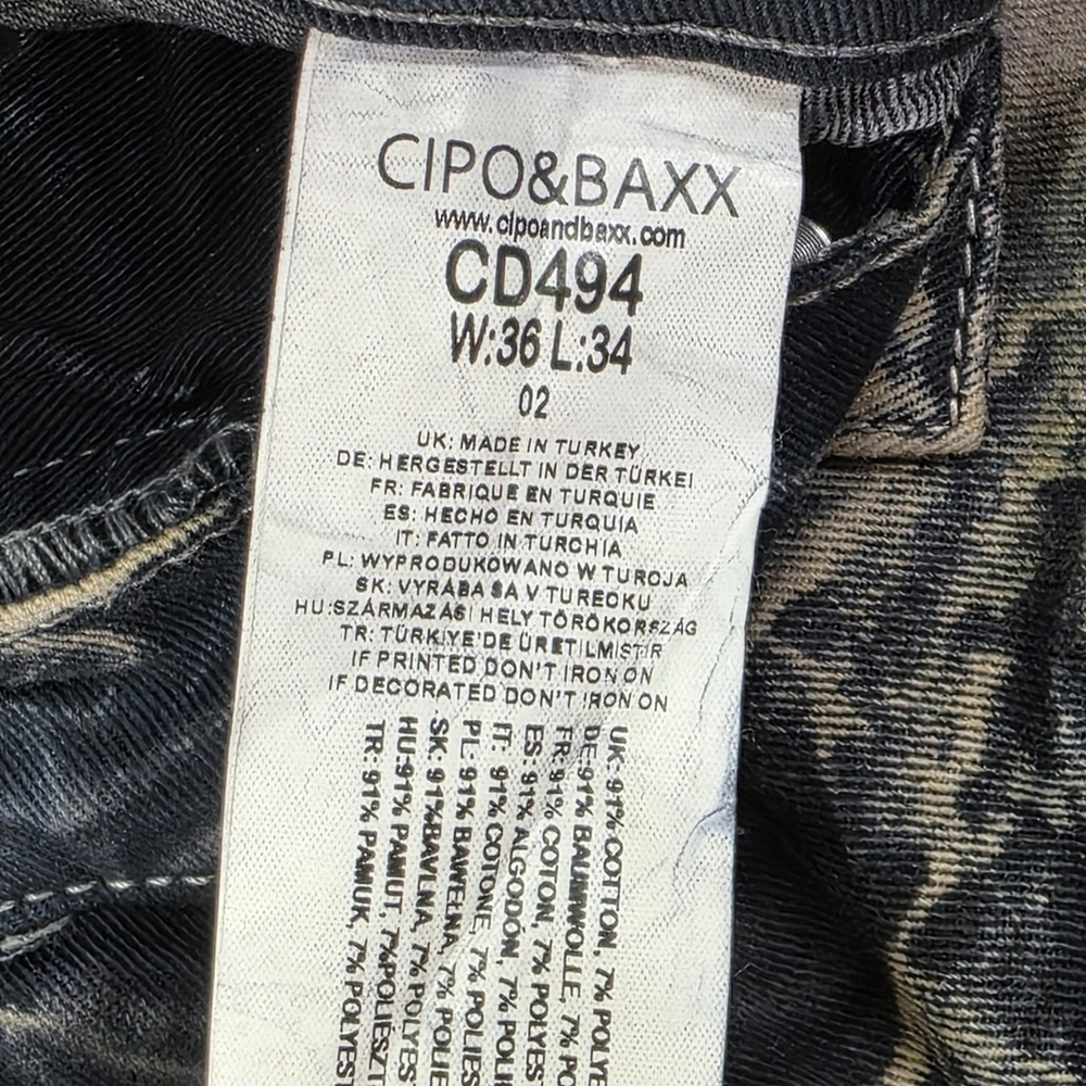Cipo & Baxx Lincoln CD494 Jeans Mens 36x34 Studded Distressed Moto Biker... - Picture 8 of 14